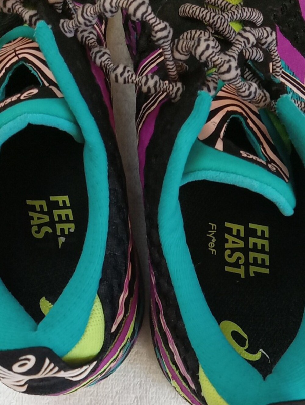 ASICS Gel Noosa TRI 12 Women's Black Sneakers with Teal, Purple & Lime Accents - Picture 5 of 10